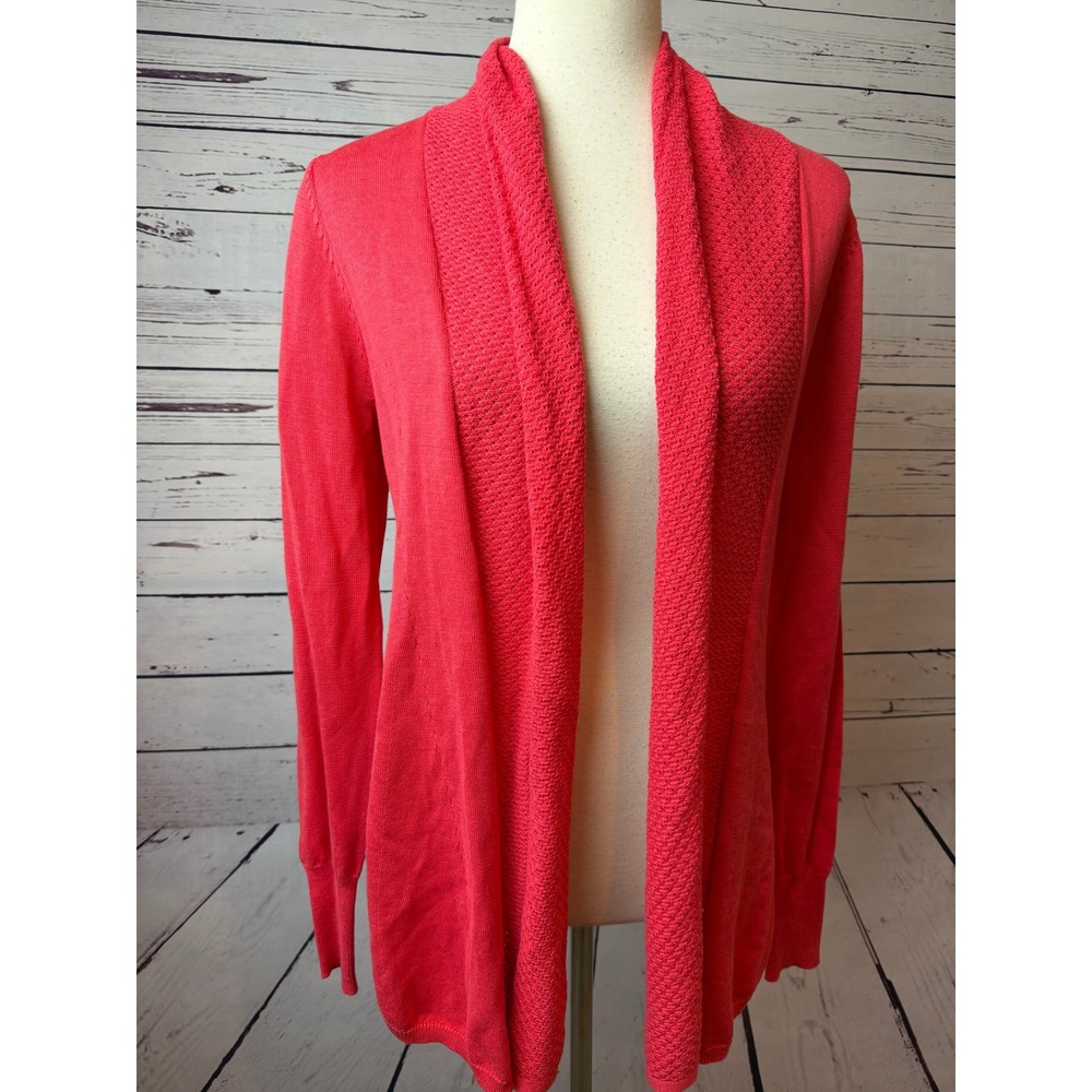 Skies Are Blue‎ Ortega Cardigan Sweater Small Coral Open Knit Perforated NWT